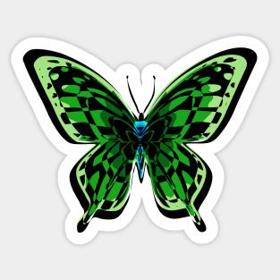 Green Blue Butterfly Sticker